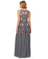 Women's Floral Embellished V-Neck Gown