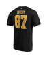 Фото #4 товара Men's Sidney Crosby Black Pittsburgh Penguins Big and Tall Captain Patch Name and Number T-shirt