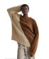 ფოტო #1 პროდუქტის Women's Reese Color Block Asymmetric Sweater