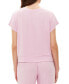 ფოტო #2 პროდუქტის GapBody Women's Ribbed Short-Sleeve Pajama Top