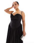 Фото #1 товара Extro & Vert Plus strappy maxi corset dress in black