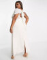 Фото #4 товара Hope & Ivy Plus Bridal tie back embroidered maxi dress in ivory