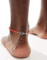 Фото #2 товара DesignB London pearl and bead anklet in red