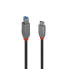 Фото #1 товара Lindy 3m USB 3.2 Type C to B Cable - Anthra Line - 3 m - USB C - USB B - USB 3.2 Gen 1 (3.1 Gen 1) - 500 Mbit/s - Black