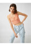 Топ Koton Kareli Crop Buttoned