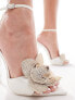 Фото #5 товара Public Desire Alexia mid heeled sandal with embellished flower in cream satin