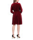 Фото #2 товара Women's Dolman-Sleeve Velvet Fit & Flare Dress