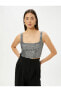 Топ Koton SequinEmbellished Thick Strap Crop Fit