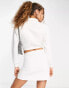 Missyempire fleece side spilt mini skirt co-ord fleece in cream