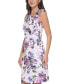 Women's Floral Print Asymmetric Sleeveless Sheath Dress