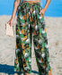 Women's Tropical Palm Wide Leg Pants