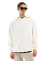 ASOS DESIGN oversized scuba hoodie with celestial print in off white