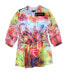 Papillon 152867 Women's Tropical Pink Pleated Multi Color Tunic Shirt Sz. Small