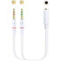 Фото #1 товара NANOCABLE Jack Female 4 Pin To 2X 3.5 Male Adapter cable 3.5 mm 0.20 M