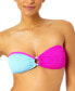 ფოტო #1 პროდუქტის Salt & Cove Juniors' Colorblocked Convertible Bikini Top, Created for Macy's