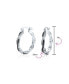 ფოტო #4 პროდუქტის Black White Cubic Zirconia Pave CZ Formal Fashion Romantic Love Knot Symbol Spiral Infinity Twist Big Hoop Earrings For Women Rhodium Plated Brass