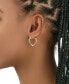 ფოტო #3 პროდუქტის Cubic Zirconia Heart Carabiner Lock Hoop Earrings
