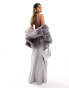 Фото #4 товара Mango cowl neck maxi dress in silver