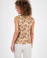 Women's Printed Tie-Front Blouse