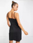 Фото #3 товара Lola May satin asymmetric cut out mini dress in black