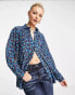 Фото #1 товара Love Moschino 80s flower print shirt in blue