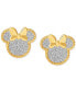 Minnie Mouse Glitter Stud Earrings in 18k Gold-Plated Sterling Silver