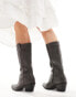 Glamorous Wide Fit western knee boots in grey