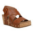 Фото #4 товара Corkys Guilty Pleasure Perforated Studded Wedge Strappy Womens Brown Casual San