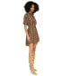 ფოტო #4 პროდუქტის Women's Snakeskin-Print Pleated-Back Shirtdress