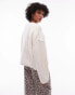 Topshop knitted clean exposed seam crew relaxed cardi in cream Бежевый, S - EU 36-38 - фото #4