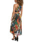 Women's Printed Pleated Cutout Maxi Dress