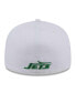 Фото #2 товара Men's White New York Jets Wordmark Omaha 59FIFTY Fitted Hat