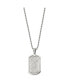 Stainless Steel Scratch Finish Center Dog Tag Ball Chain Necklace