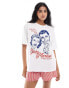 JJXX oversized t-shirt with dirty martini print in white