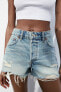 Trf ripped mid-rise denim shorts