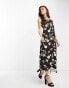 Dream Sister Jane embroidered midi dress in black mixed floral