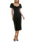 ფოტო #4 პროდუქტის Juniors' Sweetheart-Neck Puff-Sleeve Midi Dress