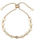 ფოტო #1 პროდუქტის Gold-Tone Crystal& Smooth Disc Slider Bracelet