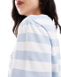 Selected Femme boxy t-shirt in light blue stripe