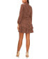 ფოტო #2 პროდუქტის Women's Shawl-Collar Long-Sleeve Tiered Dress