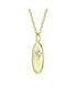 ფოტო #2 პროდუქტის 14K Gold Plated with Star Cubic Zirconia Oval Shaped Pendant Necklace