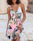 Women's Tropical Sweetheart Twist & Keyhole Mini Beach Dress