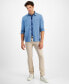 Men's Regular-Fit Button-Down Knit Shirt, Created for Macy's