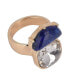 ფოტო #2 პროდუქტის Gold Tone Crystal Stone and Semi-Precious Stone Cocktail Ring