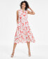 Фото #1 товара Women's Sleeveless Floral-Print Tiered Midi Dress