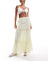 Фото #1 товара Reclaimed Vintage tiered maxi western skirt in yellow