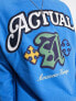 Фото #3 товара ASOS Actual oversized polar fleece sweatshirt with logo applique in blue