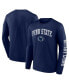 Фото #1 товара Men's Navy Penn State Nittany Lions Distressed Arch Over Logo Long Sleeve T-shirt