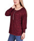 ფოტო #3 პროდუქტის Petite Long Sleeve Knit Top