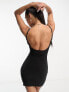 Fashionkilla sculpted square neck cami bodycon mini dress with low back in black